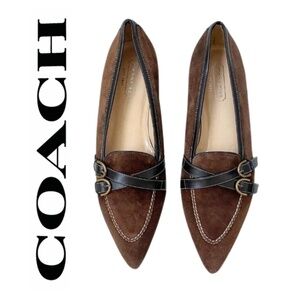 Like New.....Coach "Amber" Pointed Toe Brown Suede Loafers Flats // Size 7.5